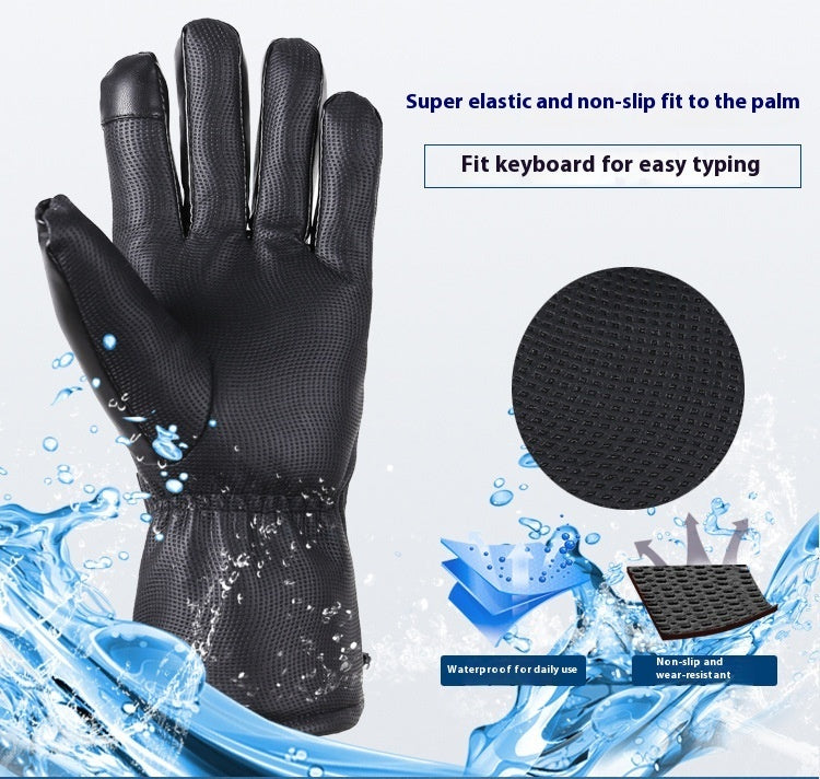 Full Finger Warm Waterproof Motorcycle Outdoor Heating Gloves