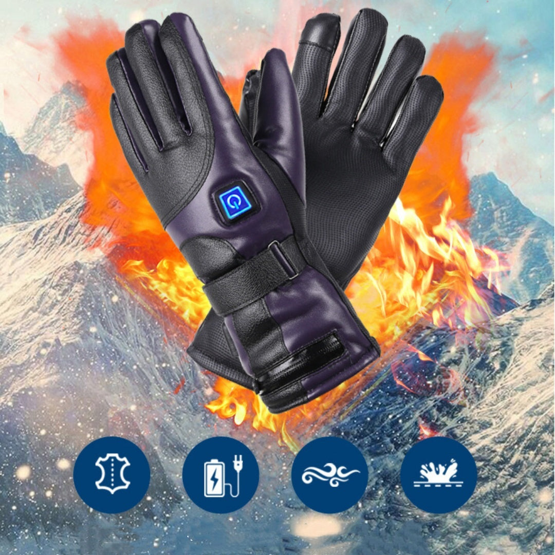 Full Finger Warm Waterproof Motorcycle Outdoor Heating Gloves